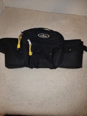 Everest Black Waist Pack with Yellow Accent Zippers